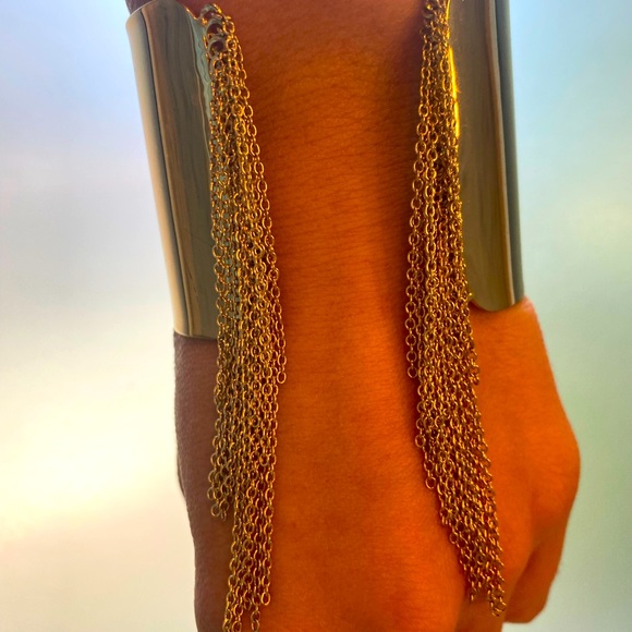 Gold Fringe Cuff Bracelet - Picture 4 of 7